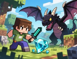 我的世界攻略丨第一天怎么生存,如何快速获得钻石,怎么打末影龙