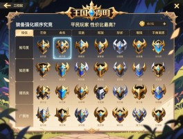 王国纪元装备强化顺序表究竟如何规划_平民玩家优先强化哪些装备性价比最高？