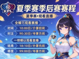 王者荣耀kpl夏季赛季后赛赛程,具体时间如何安排,哪里可以观看直播