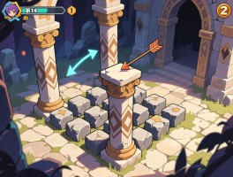 逃出神秘宫殿2攻略,第14关石块机关怎么解,三根柱子图案如何调整,箭头谜题顺序是什么