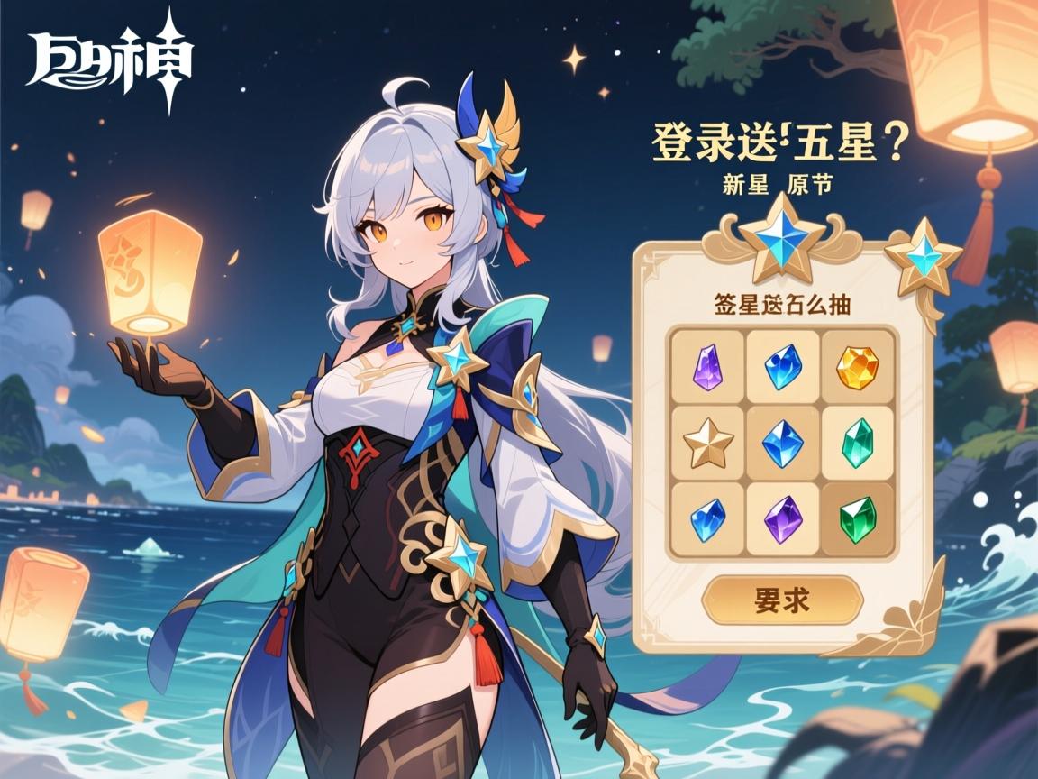 原神5.3版本登录五星,登录送五星角色吗,海灯节签到给多少原石,新五星角色怎么抽