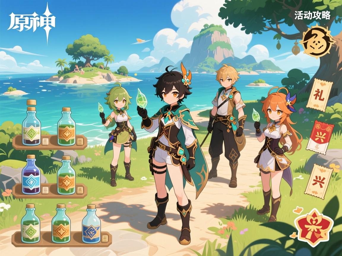 3.8原神活动攻略,瓶子岛任务怎么完成,欢兴礼券如何高效收集,险途勘探队伍怎么搭配 3.8原神活动攻略,瓶子岛任务怎么完成,欢兴礼券如何高效收集,险途勘探队伍怎么搭配