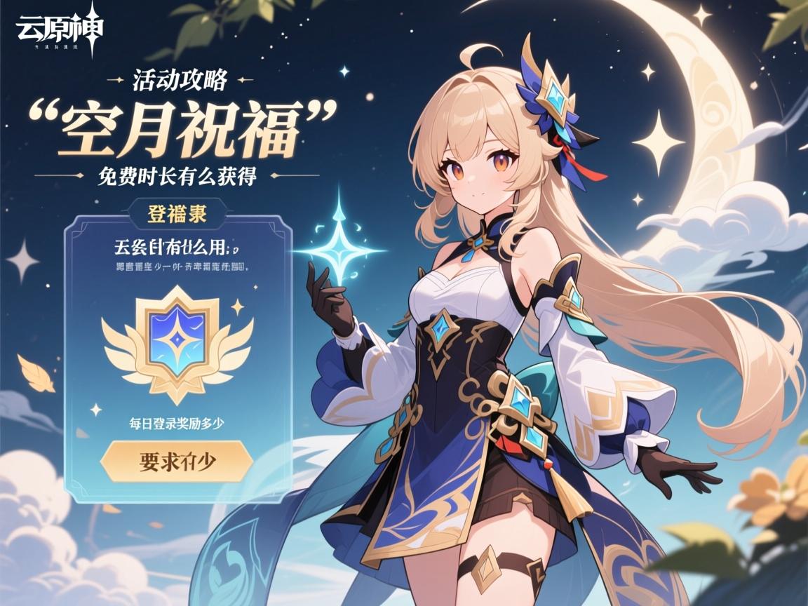云原神活动攻略,免费时长怎么获得,空月祝福有什么用,每日登录奖励多少