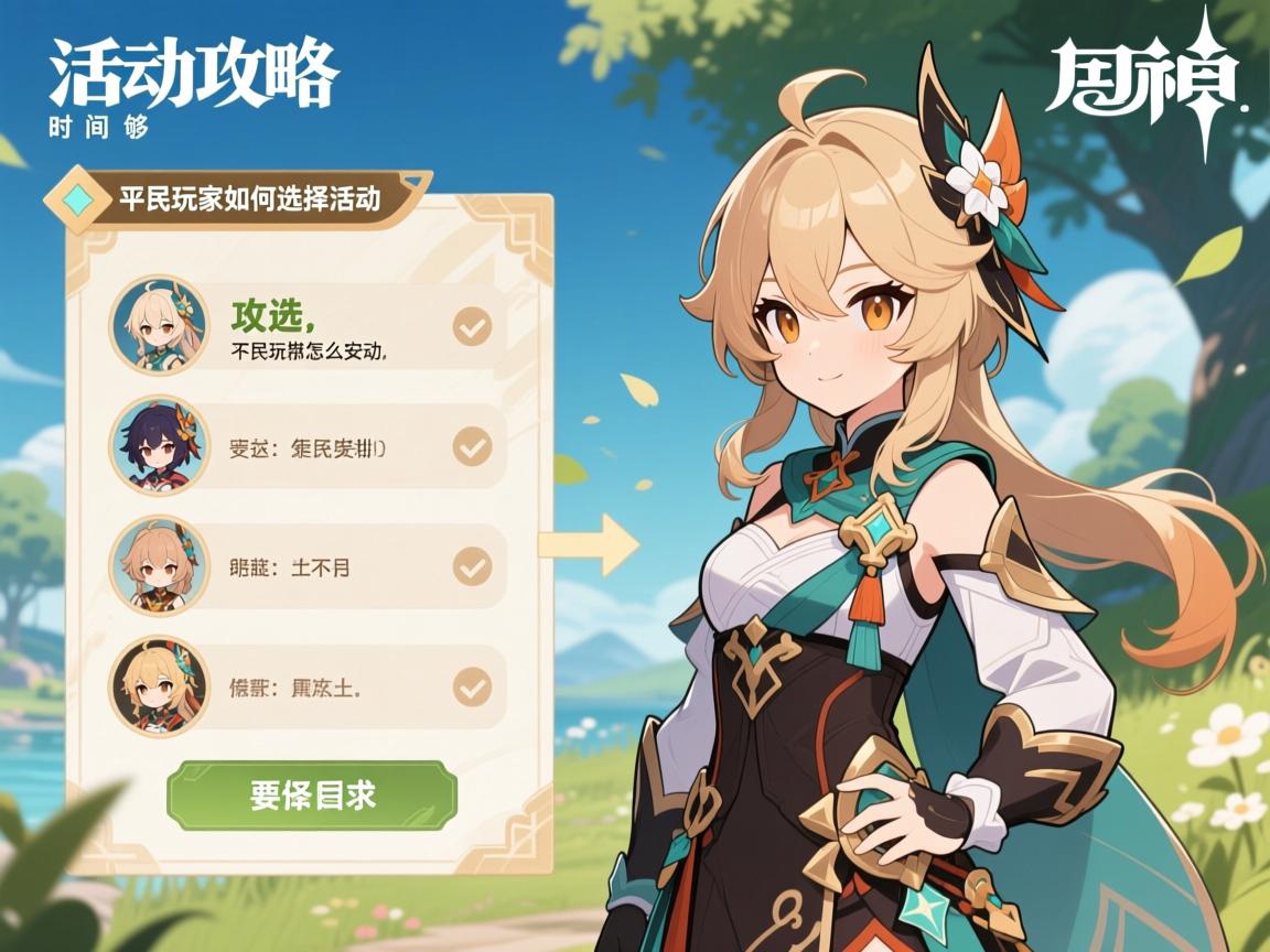活动攻略原神攻略,时间不够怎么安排,平民玩家如何选择活动 活动攻略原神攻略,时间不够怎么安排,平民玩家如何选择活动