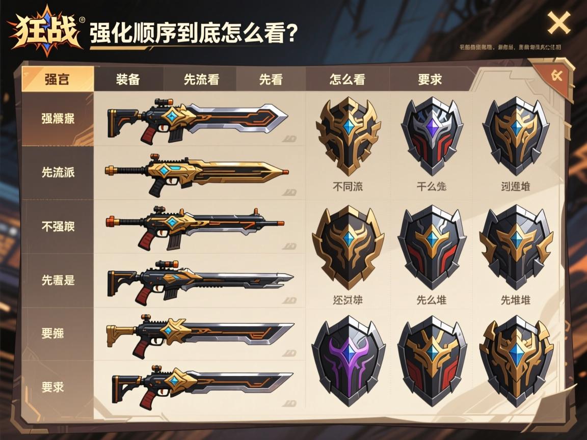 狂战装备强化顺序表到底怎么看?_不同流派先强武器还是先堆防御? 狂战装备强化顺序表到底怎么看?_不同流派先强武器还是先堆防御?