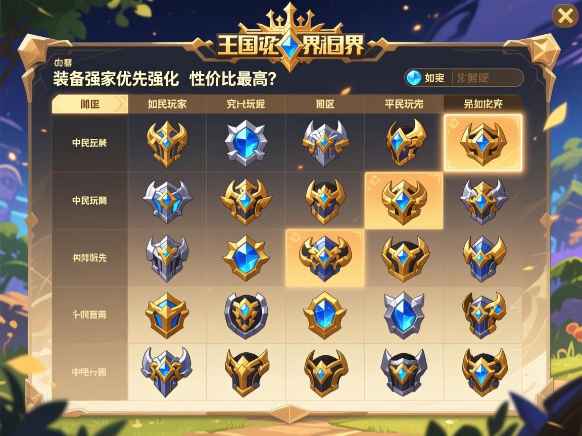 王国纪元装备强化顺序表究竟如何规划_平民玩家优先强化哪些装备性价比最高? 王国纪元装备强化顺序表究竟如何规划_平民玩家优先强化哪些装备性价比最高?