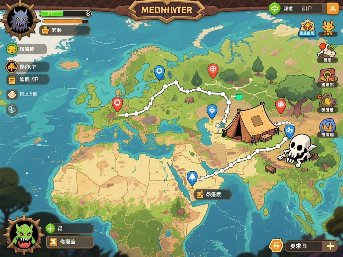 怪物猎人荒野地图导航怎么设置导航点,营地位置在哪,骨冢采集路线怎么规划 怪物猎人荒野地图导航怎么设置导航点,营地位置在哪,骨冢采集路线怎么规划