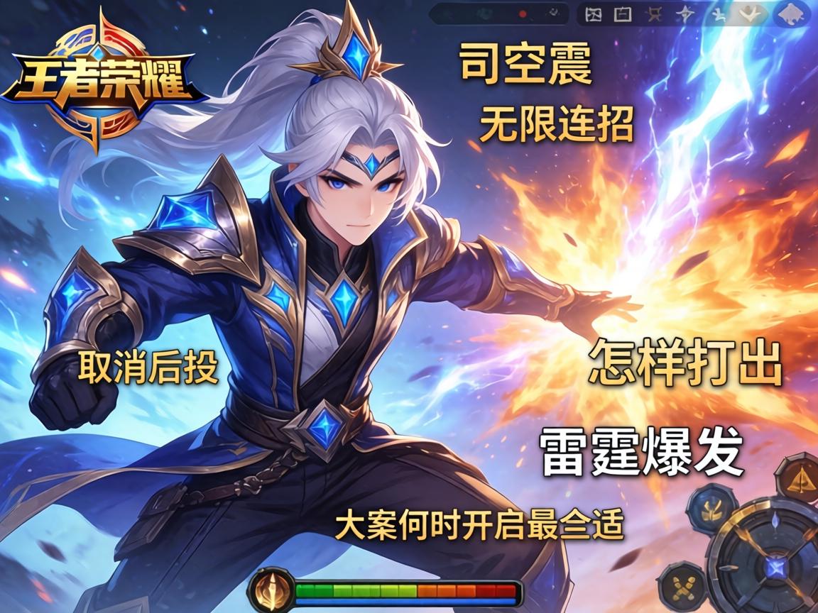 王者荣耀司空震连招技巧,如何无限连招取消后摇,怎样打出雷霆爆发,大招何时开启最合适? 王者荣耀司空震连招技巧,如何无限连招取消后摇,怎样打出雷霆爆发,大招何时开启最合适?