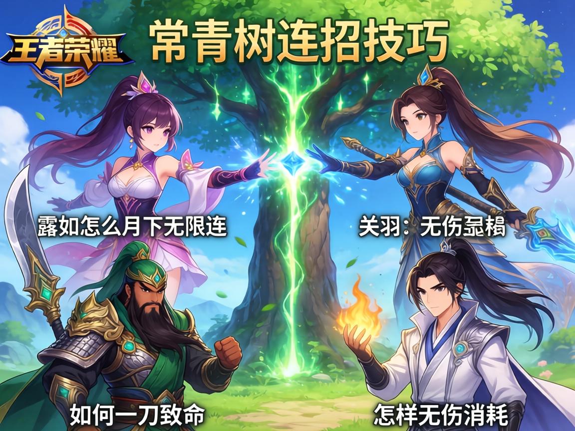 王者荣耀常青树连招技巧,露娜怎么月下无限连,关羽如何一刀致命,李白怎样无伤消耗 王者荣耀常青树连招技巧,露娜怎么月下无限连,关羽如何一刀致命,李白怎样无伤消耗