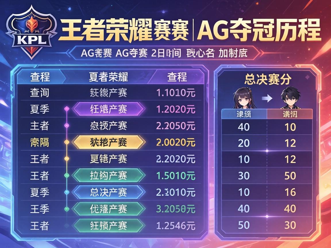 王者荣耀KPL夏季赛AG赛程丨AG夺冠历程回顾,赛程时间如何查询,总决赛比分详情 王者荣耀KPL夏季赛AG赛程丨AG夺冠历程回顾,赛程时间如何查询,总决赛比分详情