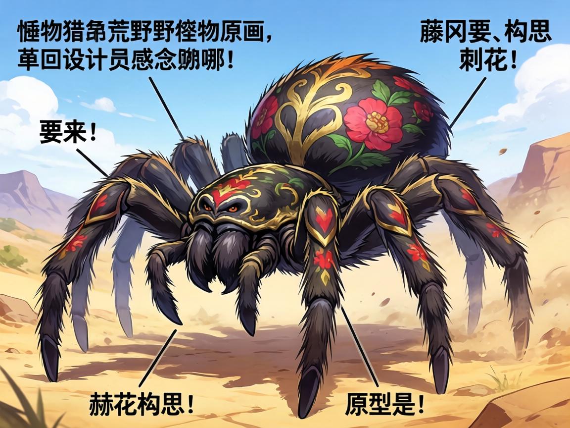 怪物猎人荒野怪物原画,设计灵感从哪来,藤冈要如何构思刺花蜘蛛,赫猿兽原型是什么 怪物猎人荒野怪物原画,设计灵感从哪来,藤冈要如何构思刺花蜘蛛,赫猿兽原型是什么