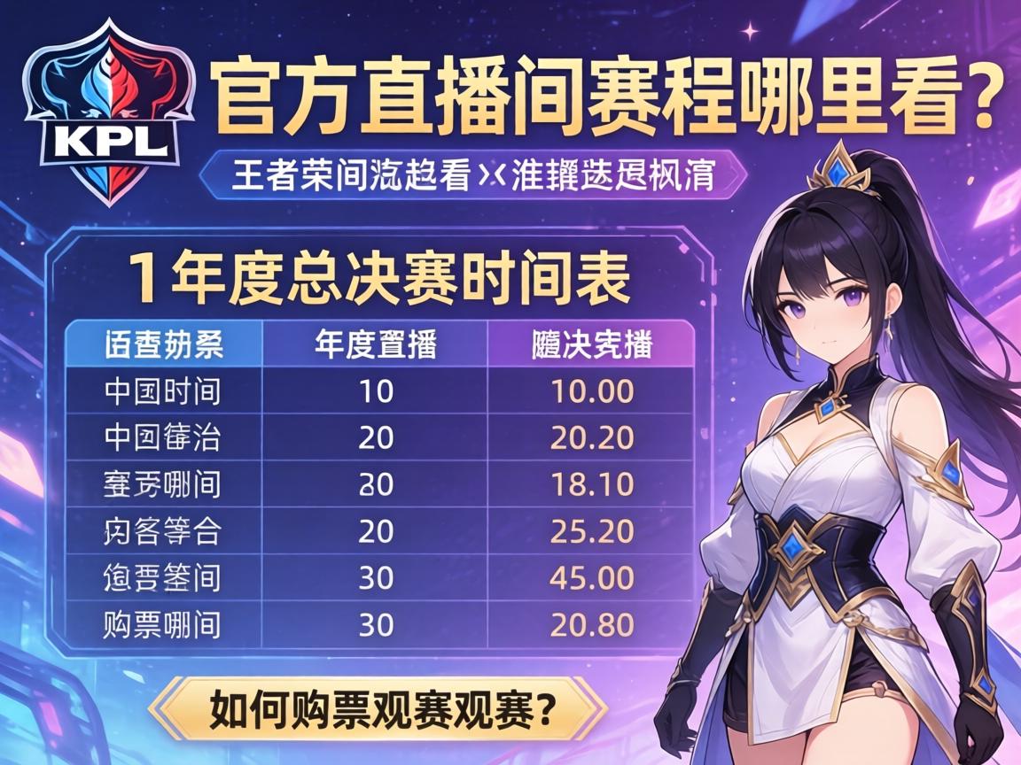 王者荣耀KPL官方直播间赛程哪里看?年度总决赛时间表,如何购票观赛? 王者荣耀KPL官方直播间赛程哪里看?年度总决赛时间表,如何购票观赛?
