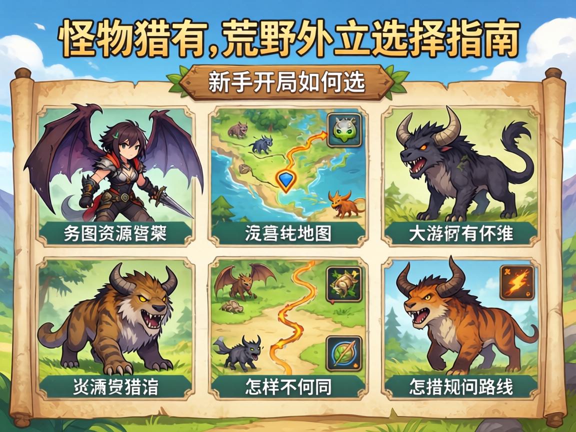 怪物猎人荒野地图选择指南,新手开局如何选,各地图资源怪物有何不同,怎样规划狩猎路线 怪物猎人荒野地图选择指南,新手开局如何选,各地图资源怪物有何不同,怎样规划狩猎路线