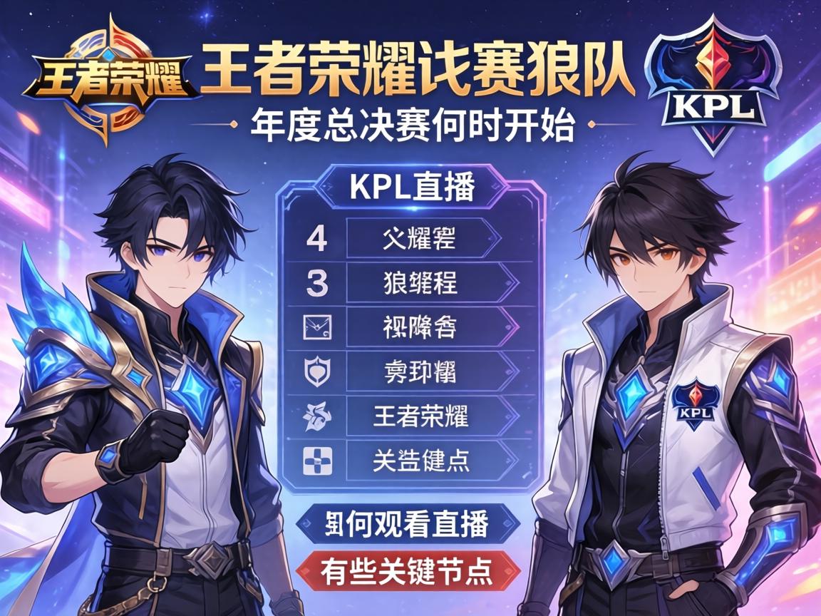 王者荣耀狼队比赛赛程KPL,年度总决赛何时开始,如何观看直播,有哪些关键节点 王者荣耀狼队比赛赛程KPL,年度总决赛何时开始,如何观看直播,有哪些关键节点