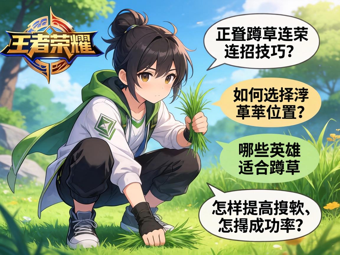 王者荣耀蹲草连招技巧,如何选择草丛位置,哪些英雄适合蹲草,怎样提高成功率 王者荣耀蹲草连招技巧,如何选择草丛位置,哪些英雄适合蹲草,怎样提高成功率