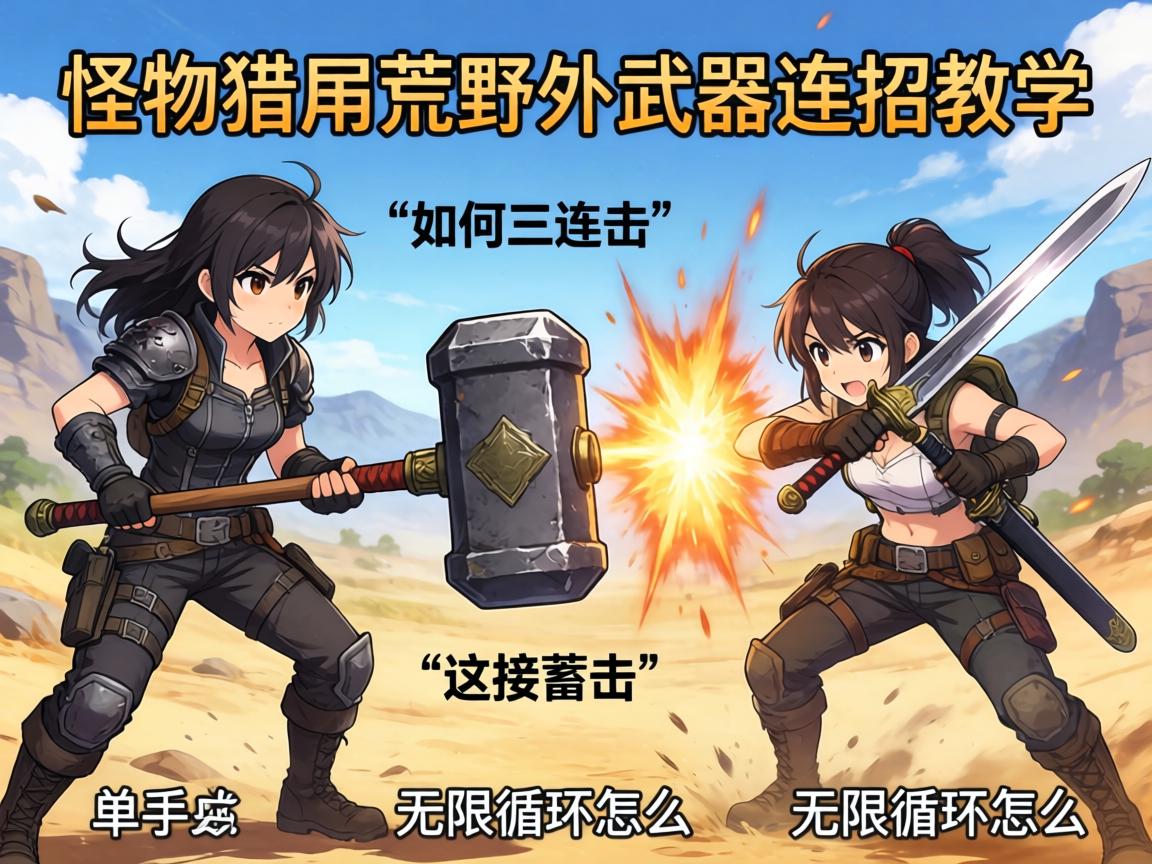 怪物猎人荒野武器连招教学,大锤如何三连击接蓄力,单手剑无限循环怎么打 怪物猎人荒野武器连招教学,大锤如何三连击接蓄力,单手剑无限循环怎么打