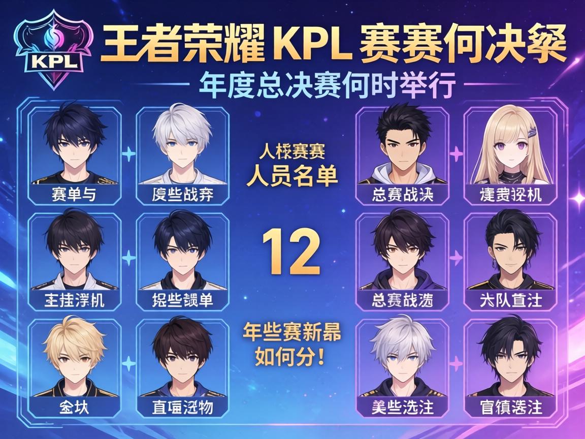 王者荣耀KPL赛程人员名单,年度总决赛何时举行,12支战队如何分组,哪些选手值得关注 王者荣耀KPL赛程人员名单,年度总决赛何时举行,12支战队如何分组,哪些选手值得关注