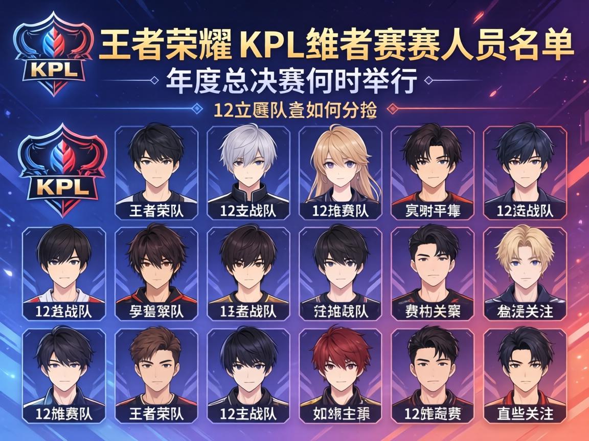 王者荣耀KPL赛程人员名单,年度总决赛何时举行,12支战队如何分组,哪些选手值得关注 王者荣耀KPL赛程人员名单,年度总决赛何时举行,12支战队如何分组,哪些选手值得关注