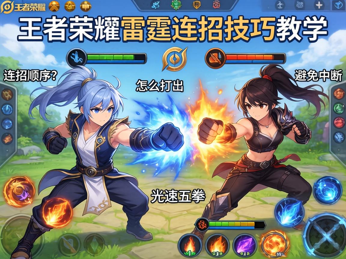 王者荣耀雷霆连招技巧教学,连招顺序是什么,怎么打出光速五拳,如何避免技能中断 王者荣耀雷霆连招技巧教学,连招顺序是什么,怎么打出光速五拳,如何避免技能中断