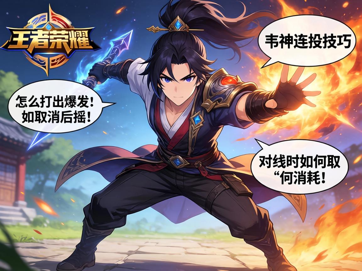 王者荣耀韦神连招技巧,怎么打出爆发,如何取消后摇,对线时如何消耗 王者荣耀韦神连招技巧,怎么打出爆发,如何取消后摇,对线时如何消耗