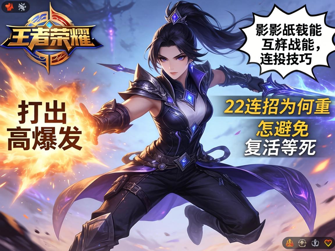 王者荣耀影技能连招技巧,如何打出高爆发,22连招为何重要,怎样避免复活等死? 王者荣耀影技能连招技巧,如何打出高爆发,22连招为何重要,怎样避免复活等死?