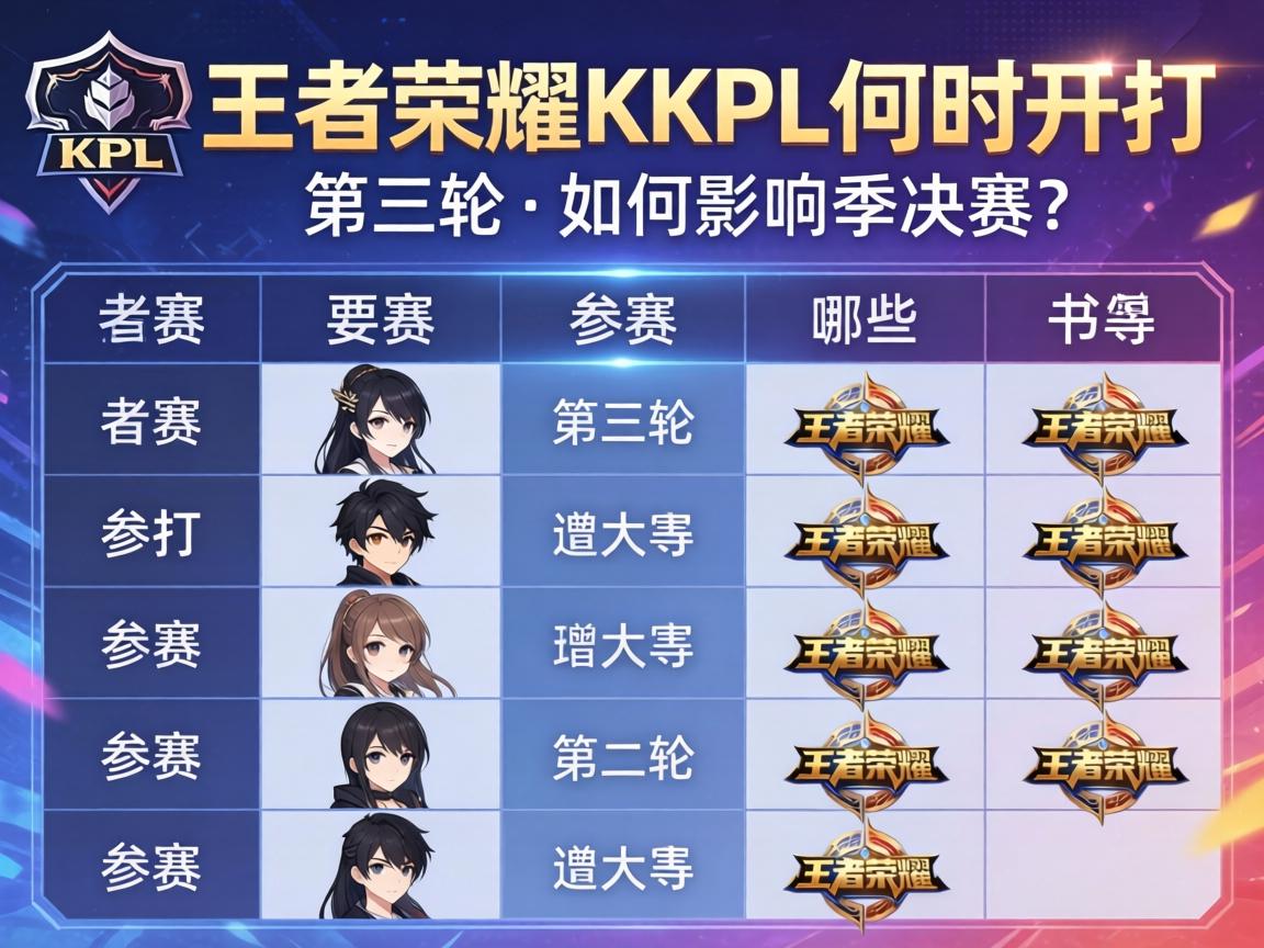 王者荣耀赛程表kpl第三轮,何时开打哪些队伍参赛,如何影响季后赛? 王者荣耀赛程表kpl第三轮,何时开打哪些队伍参赛,如何影响季后赛?