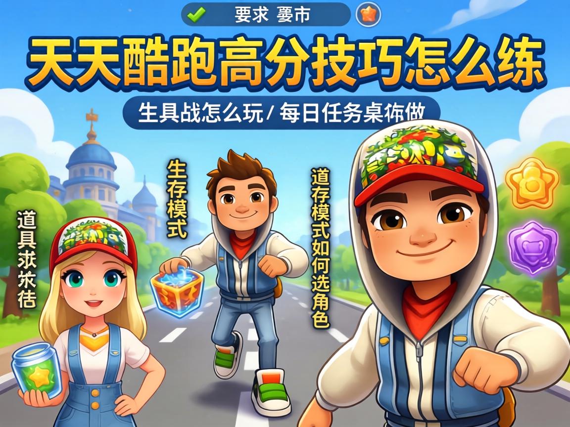 天天酷跑高分技巧怎么练,生存模式如何选角色,道具战怎么玩,每日任务怎么做 天天酷跑高分技巧怎么练,生存模式如何选角色,道具战怎么玩,每日任务怎么做