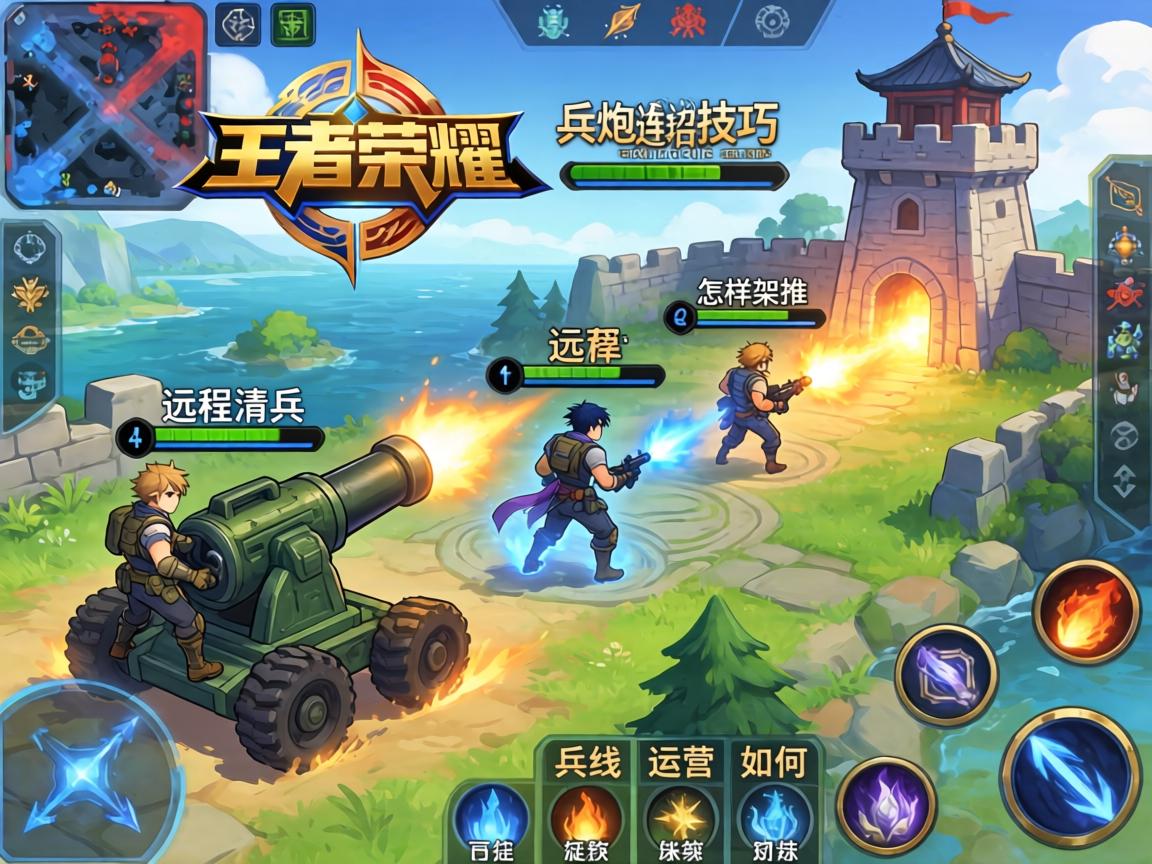 王者荣耀兵炮连招技巧,如何远程清兵?怎样架炮推塔?兵线如何运营? 王者荣耀兵炮连招技巧,如何远程清兵?怎样架炮推塔?兵线如何运营?