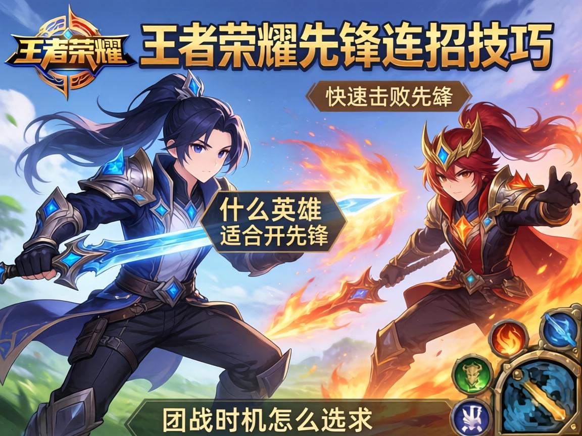 王者荣耀先锋连招技巧,如何快速击败先锋,什么英雄适合开先锋,团战时机怎么选 王者荣耀先锋连招技巧,如何快速击败先锋,什么英雄适合开先锋,团战时机怎么选